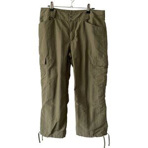 The North Face Mid Rise Drawcord Hem Cargo Pockets Casual Capri Pants Green 10